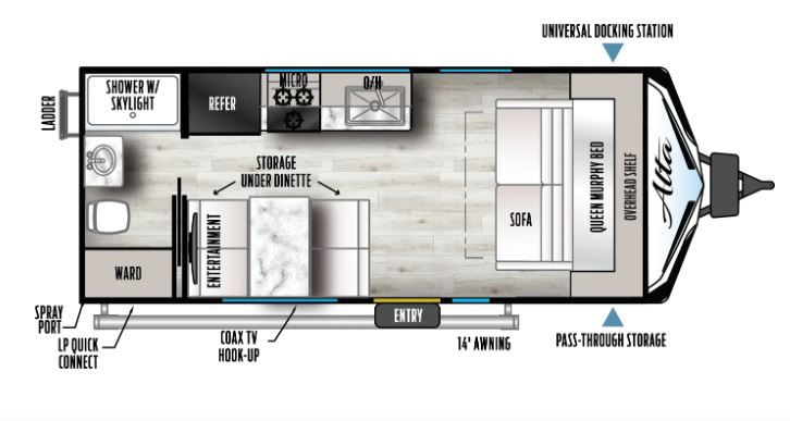 2024 EAST TO WEST RV ALTA 1600MRBLE, , floor-plans-day image number 0